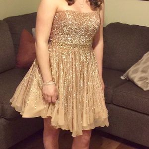 Sherri Hill Gold Sequin Dress